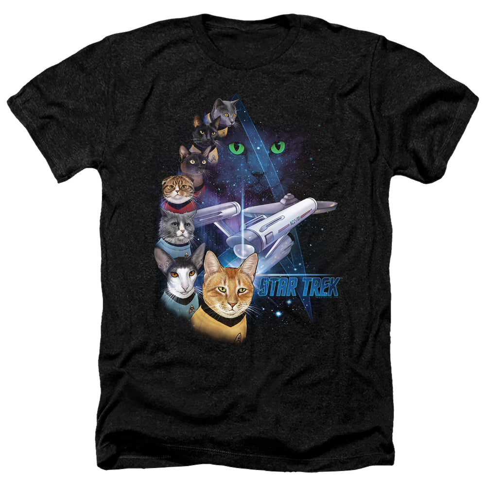 Star Trek The Original Series Feline Galaxy - Men's Heather T-Shirt Men's Heather T-Shirt Star Trek   