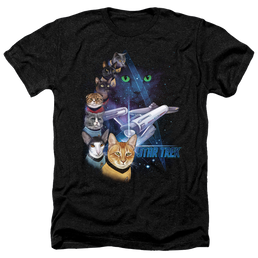 Star Trek The Original Series Feline Galaxy - Men's Heather T-Shirt Men's Heather T-Shirt Star Trek   