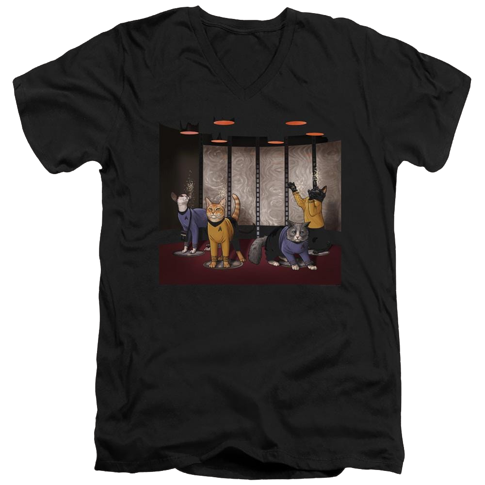 Star Trek The Original Series Beam Meow Up - Men's V-Neck T-Shirt Men's V-Neck T-Shirt Star Trek   