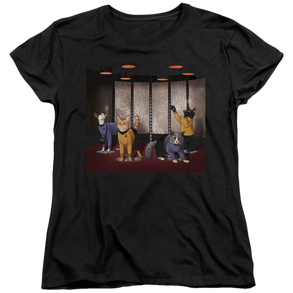 Star Trek The Original Series Beam Meow Up - Women's T-Shirt Women's T-Shirt Star Trek   