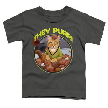Charcoal toddler t-shirt with Star Trek The Original Series The Purr graphic