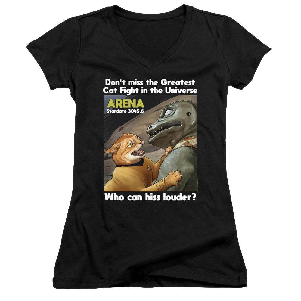 Star Trek The Original Series Cat Fight - Juniors V-Neck T-Shirt Juniors V-Neck T-Shirt Star Trek   