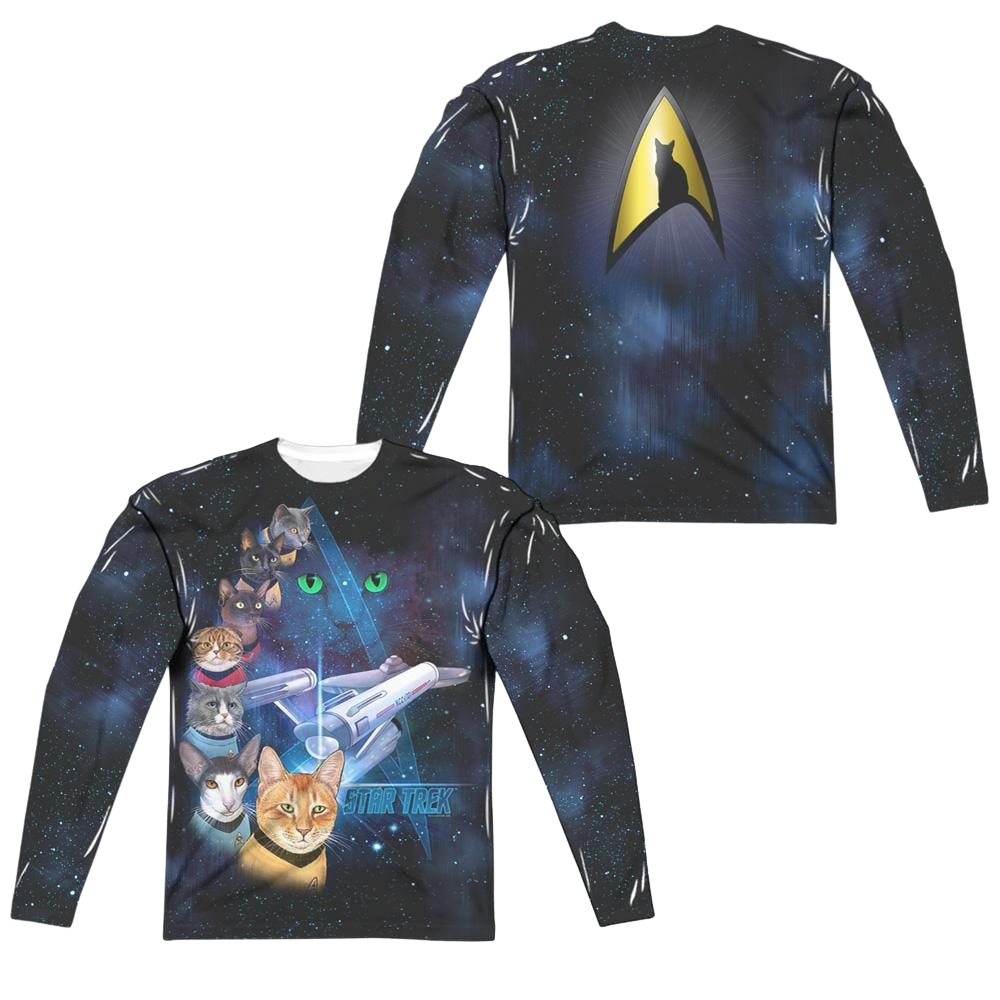 Star Trek The Original Series Cast Of Cats (Front/Back Print) - Men's All-Over Print Long Sleeve Men's All-Over Print Long Sleeve Star Trek   