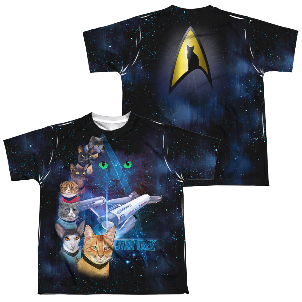 Star Trek The Original Series Cast Of Cats (Front/Back Print) - Youth All-Over Print T-Shirt Youth All-Over Print T-Shirt (Ages 8-12) Star Trek   