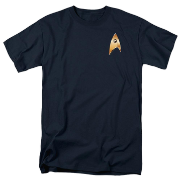 Navy men's regular fit t-shirt with Star Trek Discovery Operations Badge graphic
