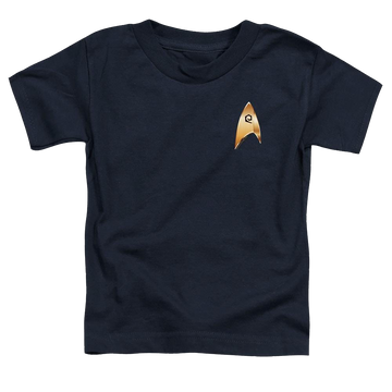 Navy toddler t-shirt with Star Trek Discovery Operations Badge graphic