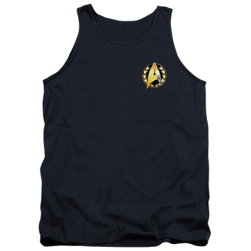 Navy men's tank with Star Trek Discovery Admiral Badge graphic