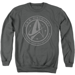 Star Trek Discovery Discovery Crest - Men's Crewneck Sweatshirt Men's Crewneck Sweatshirt Star Trek   