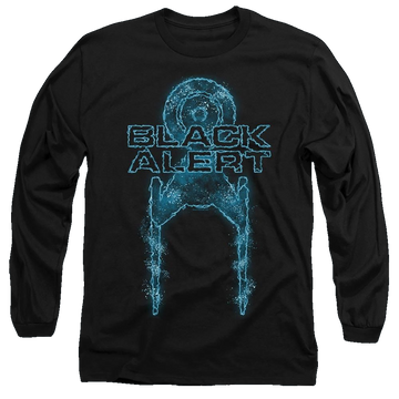 Black men's long sleeve t-shirt with Star Trek Discovery Black Alert graphic