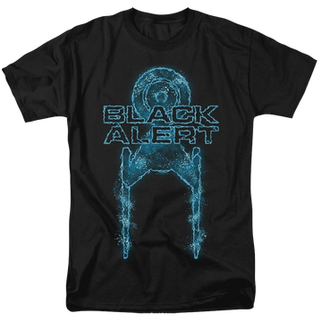 Black men's regular fit t-shirt with Star Trek Discovery Black Alert graphic
