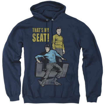 Royal pullover hoodie with Star Trek The Original Series My Seat graphic