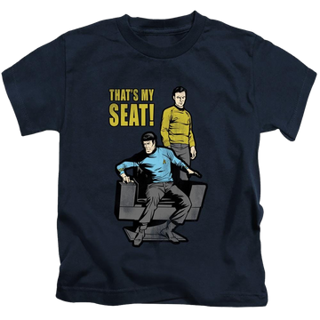 Royal kid's t-shirt for ages 4 to 7 with Star Trek The Original Series My Seat graphic