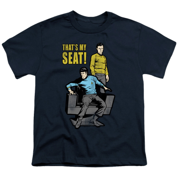 Royal youth t-shirt for ages 8 to 12 with Star Trek The Original Series My Seat graphic