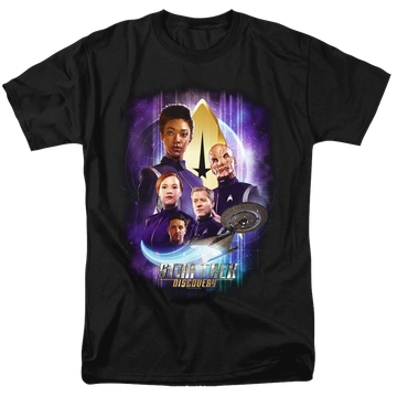 Black men's regular fit t-shirt with Star Trek Discovery Discoverys Finest graphic