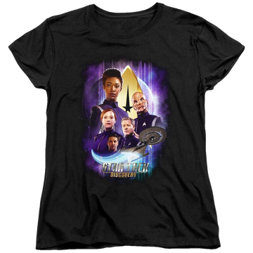 Black women's t-shirt with Star Trek Discovery Discoverys Finest graphic