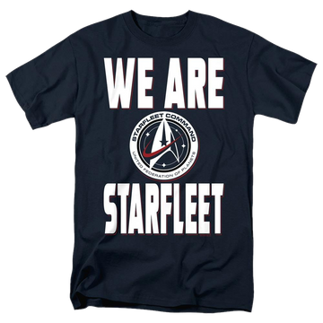 Navy men's regular fit t-shirt with Star Trek Discovery We Are Starfleet graphic