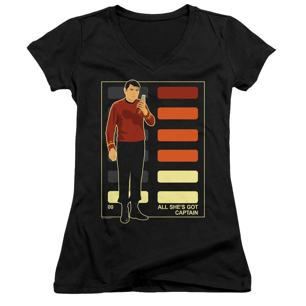 Star Trek The Original Series All Shes Got Captain - Juniors V-Neck T-Shirt Juniors V-Neck T-Shirt Star Trek   