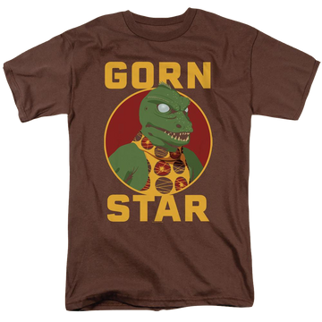 Coffee men's regular fit t-shirt with Star Trek The Original Series Gorn Star graphic