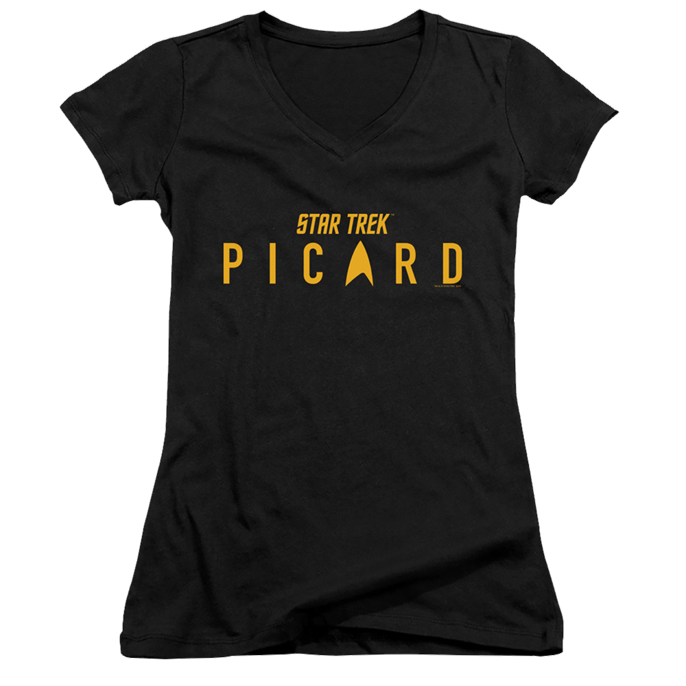 Star Trek Picard Picard Logo - Juniors V-Neck T-Shirt Juniors V-Neck T-Shirt Star Trek   