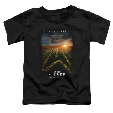 Black toddler t-shirt with Star Trek Picard Poster graphic