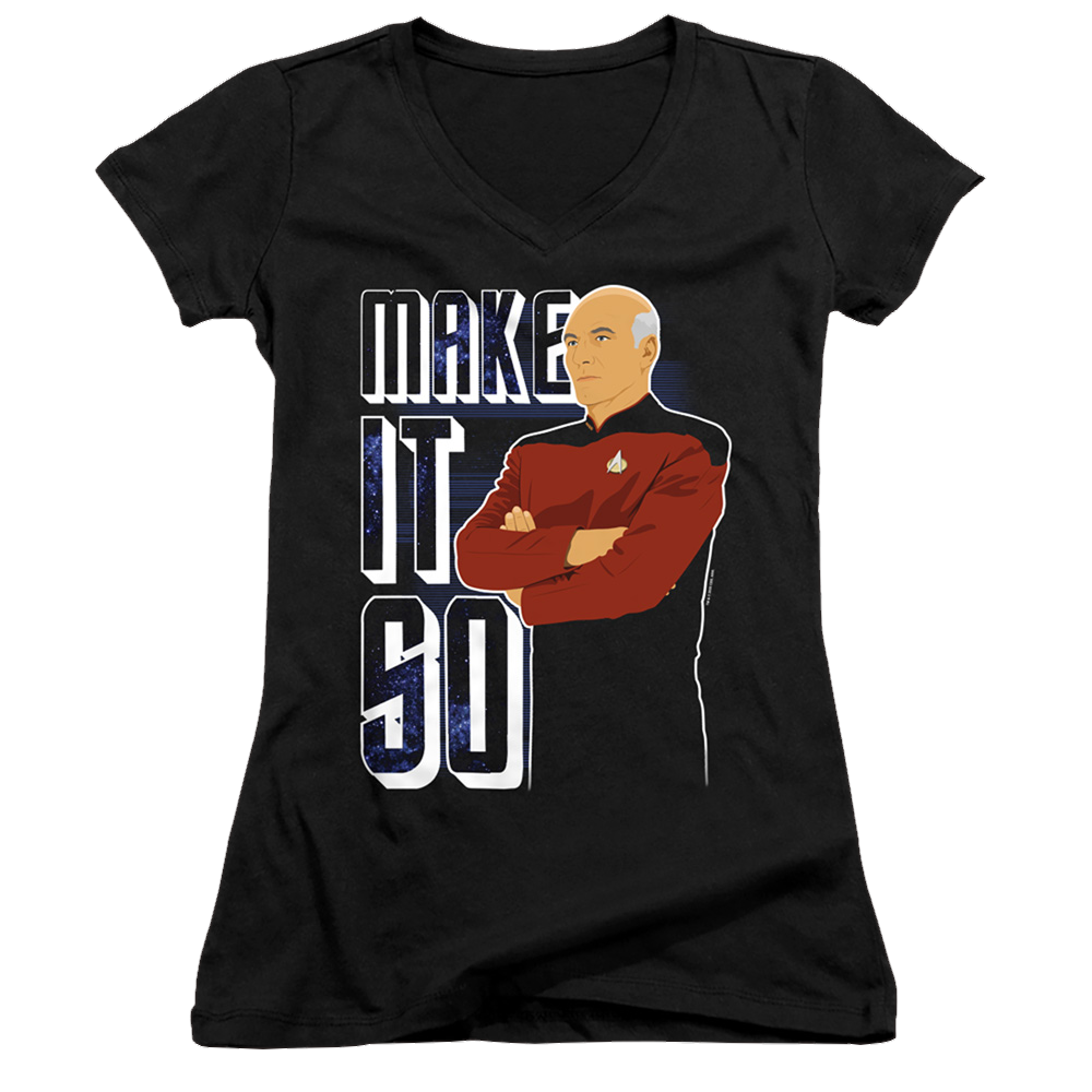 Star Trek The Next Generation Make It So - Juniors V-Neck T-Shirt Juniors V-Neck T-Shirt Star Trek   
