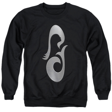 Black men's crewneck sweatshirt with Star Trek Picard La Sirena Metal Icon graphic