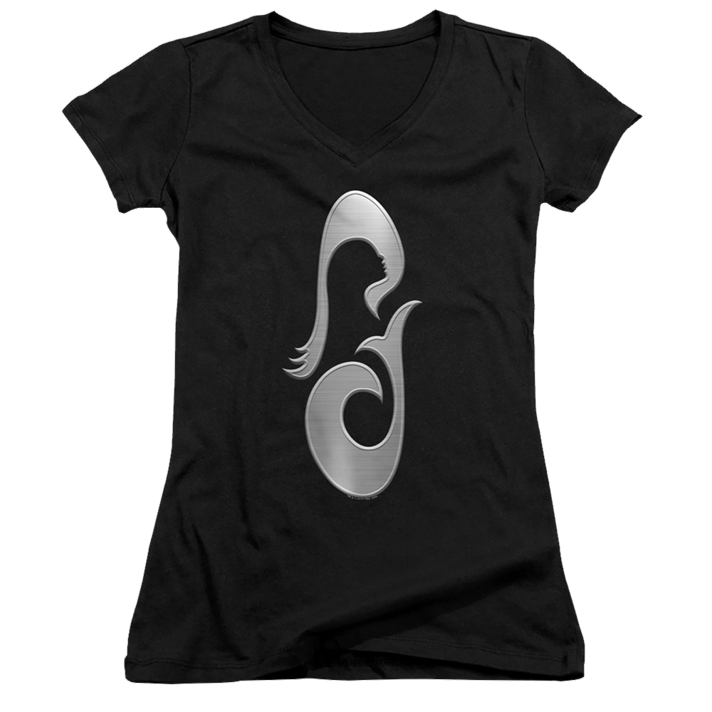 Star Trek Picard La Sirena Metal Icon - Juniors V-Neck T-Shirt Juniors V-Neck T-Shirt Star Trek   