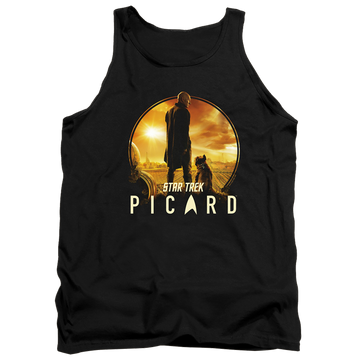 Black men's tank with Star Trek Picard A Man And His Dog graphic
