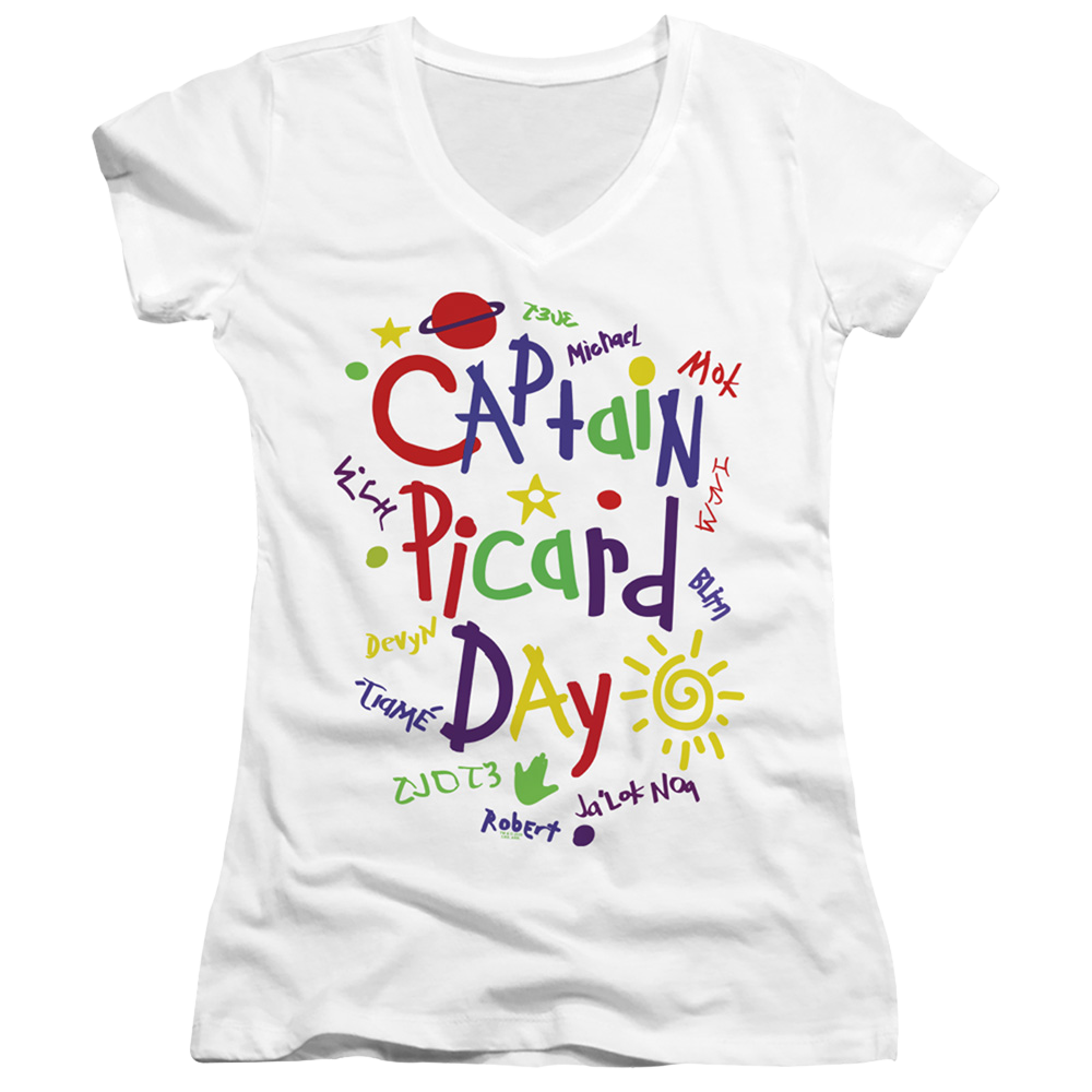 Star Trek The Next Generation Picard Day - Juniors V-Neck T-Shirt Juniors V-Neck T-Shirt Star Trek   