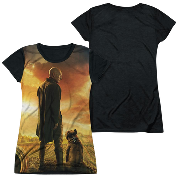 Star Trek Picard Poster juniors black back t-shirt