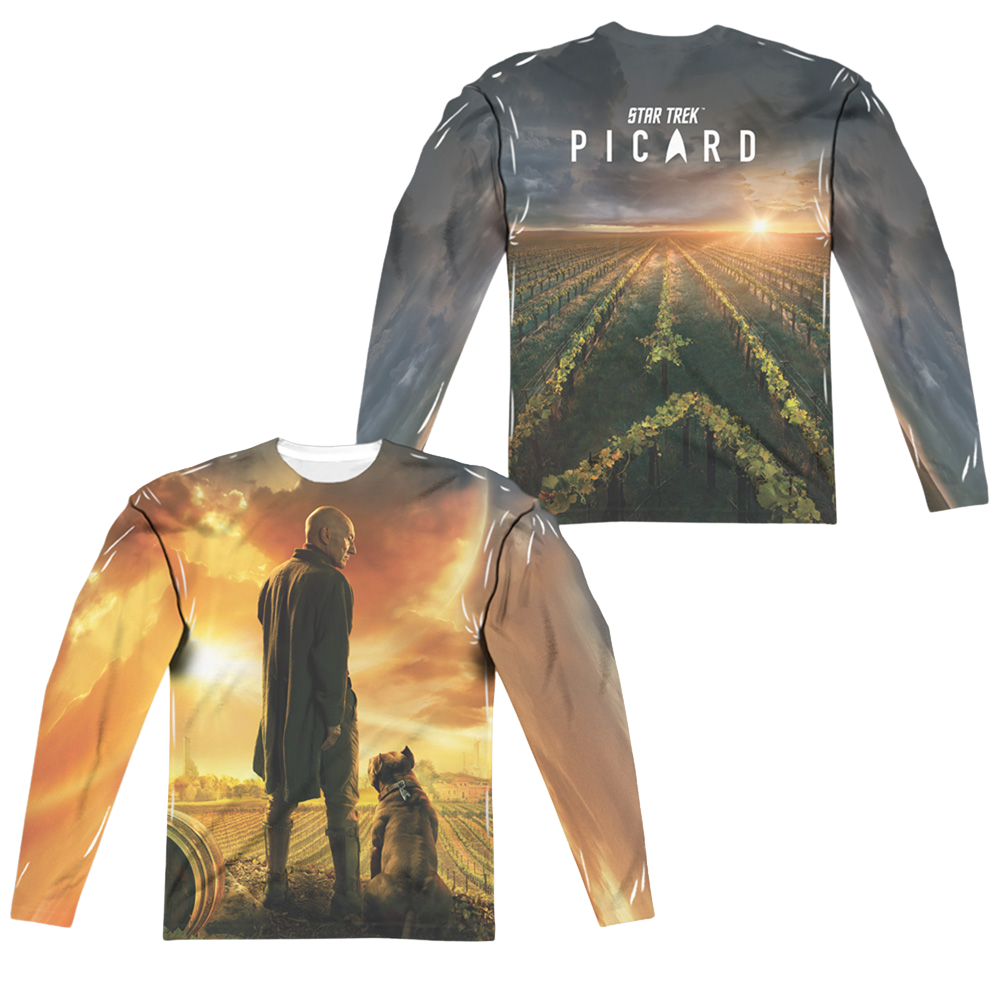 Star Trek Picard Picard Poster (Front/Back Print) - Men's All-Over Print Long Sleeve Men's All-Over Print Long Sleeve Star Trek   
