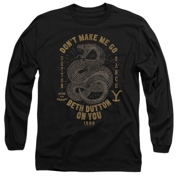 Black men's long sleeve t-shirt with Yellowstone graphic