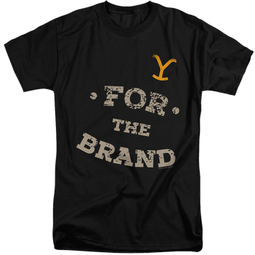 Black men's tall fit t-shirt with Yellowstone graphic