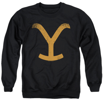 Black men's crewneck sweatshirt with Yellowstone graphic