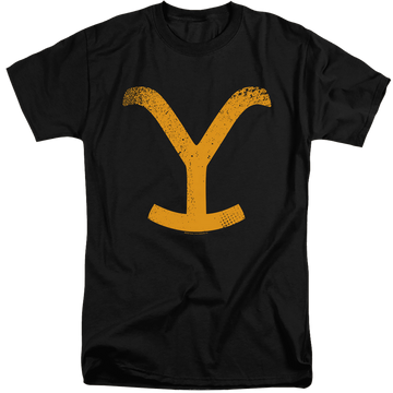 Black men's tall fit t-shirt with Yellowstone graphic