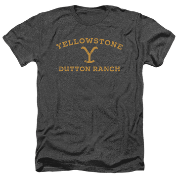 Black men's heather t-shirt with Yellowstone graphic