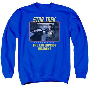 Royal men's crewneck sweatshirt with Star Trek The Enterprise Incident graphic