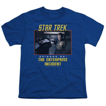 Royal youth t-shirt for ages 8 to 12 with Star Trek The Original Series The Enterprise Incident graphic