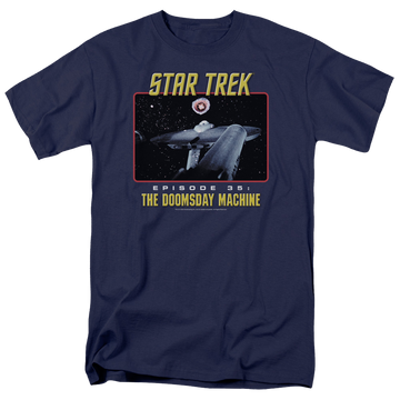 Navy men's regular fit t-shirt with Star Trek The Doomsday Machine graphic
