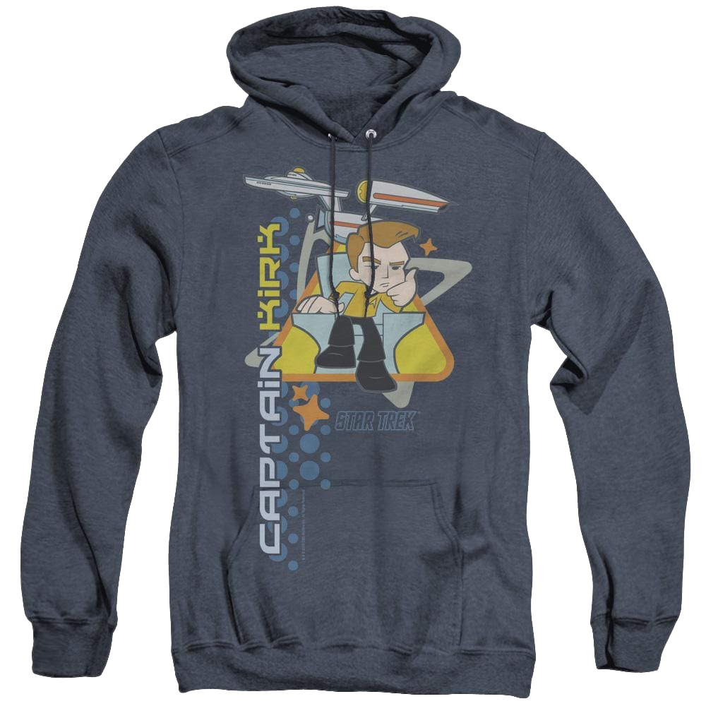 Star Trek The Original Series Captains Chair - Heather Pullover Hoodie Heather Pullover Hoodie Star Trek   