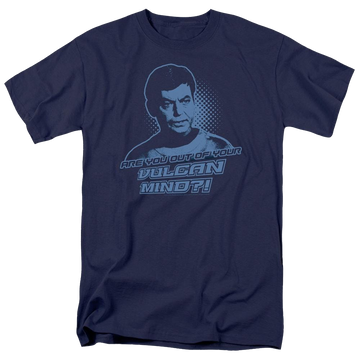Navy men's regular fit t-shirt with Star Trek Vulcan Mind graphic