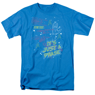 Turquoise men's regular fit t-shirt with Star Trek The Original Series Just A Phase graphic