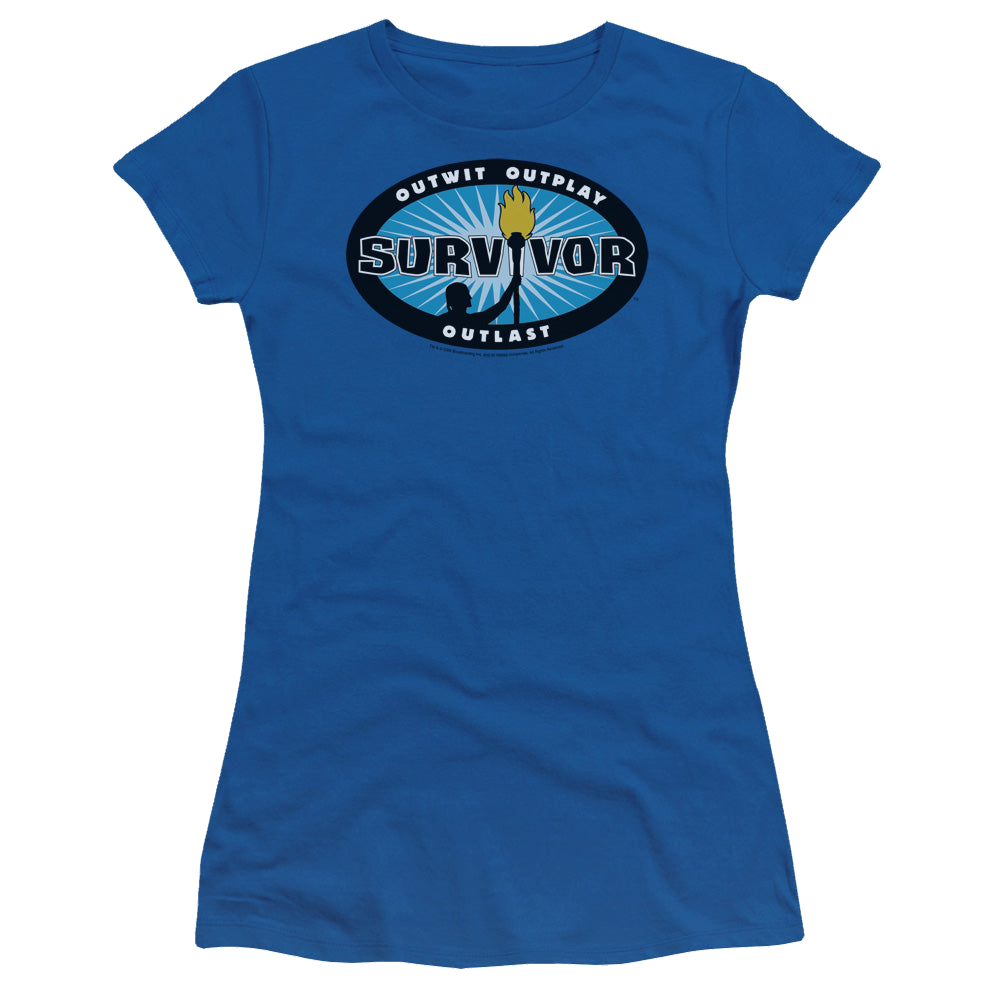 Survivor Blue Burst - Juniors T-Shirt Juniors T-Shirt Survivor   