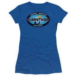 Survivor Blue Burst - Juniors T-Shirt Juniors T-Shirt Survivor   