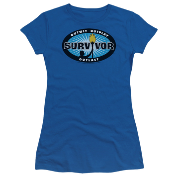 Royal juniors t-shirt with Survivor Blue Burst graphic