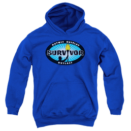 Survivor Blue Burst - Youth Hoodie Youth Hoodie (Ages 8-12) Survivor   