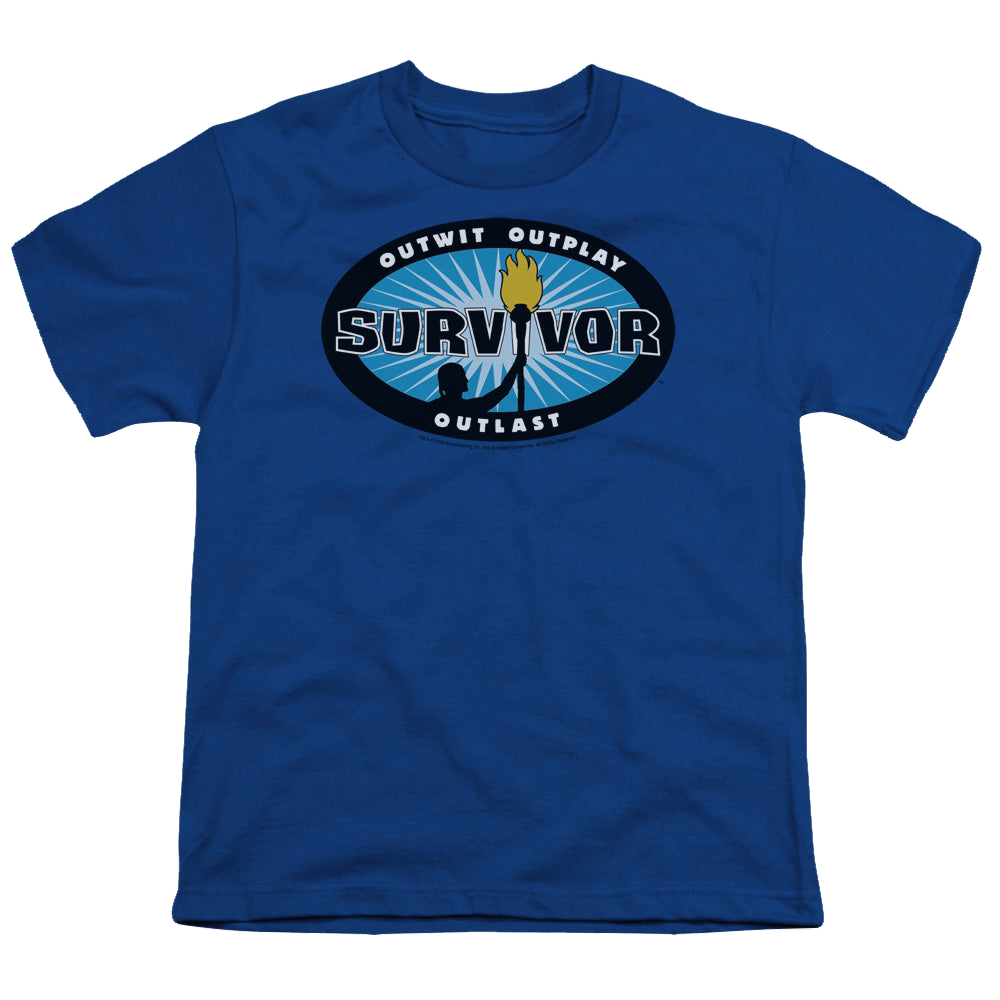 Survivor Blue Burst - Youth T-Shirt Youth T-Shirt (Ages 8-12) Survivor   