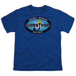 Survivor Blue Burst - Youth T-Shirt Youth T-Shirt (Ages 8-12) Survivor   