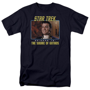 Navy men's regular fit t-shirt with Star Trek The Squire Of Gothos graphic