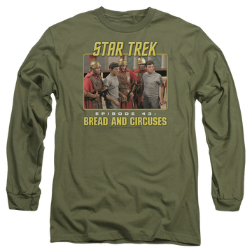 Military green men's long sleeve t-shirt with Star Trek The Original Series Episode 43 graphic
